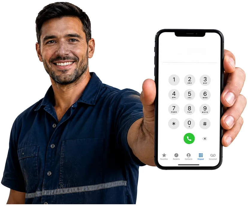 Licensed emergency plumber taking an after-hours call