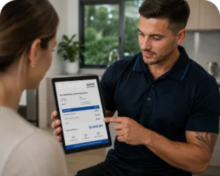 Going through the estimate with a Erskineville customer